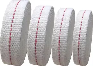 4 Rolls Oil Lamp Wick 1/2, 3/4, 7/8 Inch Flat Cotton Wick 6.5 Ft/roll Red Stitch - Picture 1 of 4