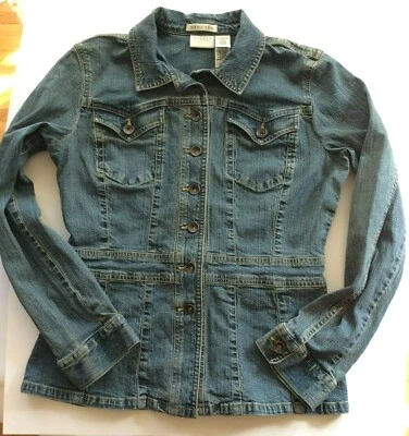 Chaqueta vaquera elástica Axcess con botones delanteros talla M para mujer Foto 1 de 4