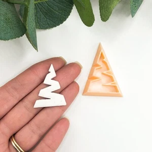 Zig Zag Clay Cutter Trees | Lightning | Polymer Earring Makers Tools | Mirrored - Picture 1 of 9