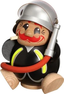 Kugelräuchermann Fireman Hxwxd = 4 11/16x3 1/2x3 1/8in New Smoking Man Snow - Picture 1 of 1