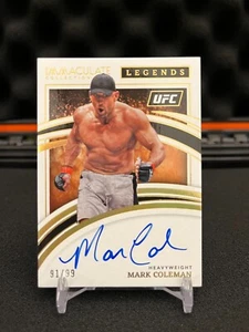2022 Panini Immaculate UFC MARK COLEMAN Legends Auto 91/99 - Picture 1 of 2