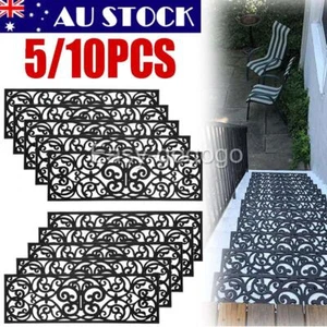 5/10X Outdoor Rubber Stair Tread Step Mats Non Slip Floor Entryway Home Office - Picture 1 of 11