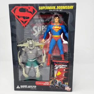 Nuevo en caja 2007 DC Direct Superman vs Doomsday figura de acción conjunto de coleccionista con cómic - Imagen 1 de 12