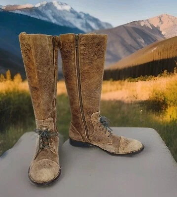 Botas ecuestres altas de cuero envejecido de fábrica Crown Gilmore de montar de EE. UU. 6  Foto 1 de 4