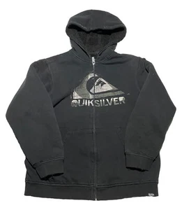 Vintage Y2K Quicksilver Boys Size XL Mens S Black Pullover Hoodie Grunge AB9 - Picture 1 of 5