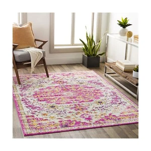 Livabliss Covenhill Vintage Medallion Area Rug, 6'7" x 9', Pink 6'7" x 9' - Picture 1 of 7