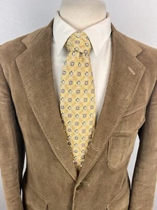 Orvis Men’s Khaki Corduroy Plaid Suit Wool Size 38 R Pants 34 X 32 RARE Vintage - Picture 1 of 17