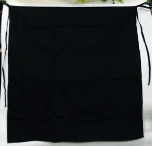Delantal de barra de tamaño medio corto negro 32x32" camarera unisex algodón bistró café - Imagen 1 de 4