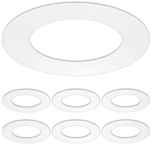 6 Pack Gloss White Goof Trim Ring For 4" Inch Recessed Can Lighting Down Light O - Picture 1 of 7