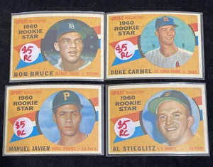 (4) RC 1960 Topps #118 Bruce Tiger #120 Duke Cards #133 Javier Pirates #144 AL - Imagen 1 de 2