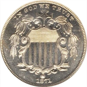 1871 NGC PR65 CAMEO 5c Underrated Date Shield Nickel - Picture 1 of 6
