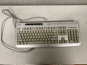 HP PS2 Keyboard Multimedia 5187-7583 Silver Hewlett Packard - Picture 1 of 4