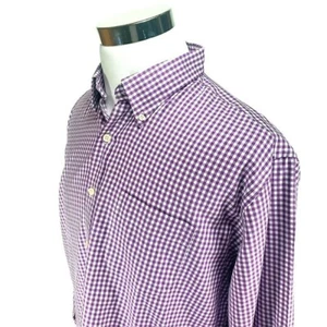 Peter Millar Nanoluxe Mens Extra Large Shirt Long Sleeve Easycare Purple & White - Picture 1 of 5