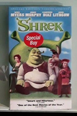 mike meyers SHREK eddie murphy   VHS VIDEOTAPE NEW corner dings big box - Image 1 of 3
