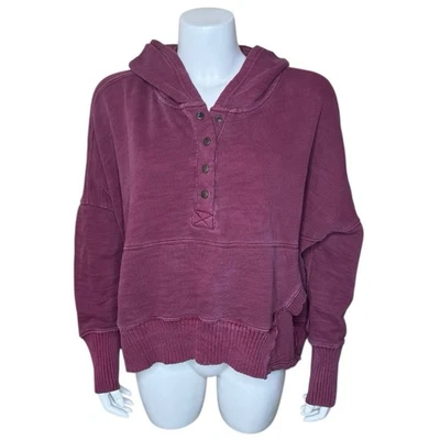 Sudadera Free People FP Movement Honey Dove S Pullover Sudadera con Capucha Púrpura a Presión Foto 1 de 4