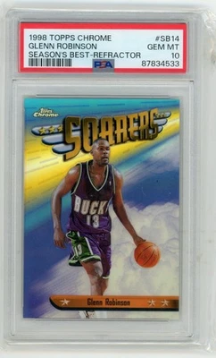1998 年 Topps Chrome 赛季最佳 Soarers 折射器 Glenn Robinson #SB14 PSA 10 — 第 1/2 张图片