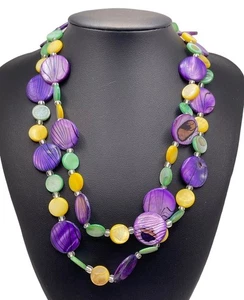 Collar Destiny Threads Mujer 17" Nuevo con Etiquetas Multistrand Púrpura, Amarillo, Verde - Imagen 1 de 6