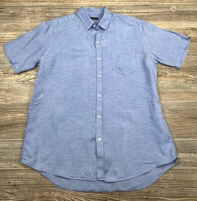 Zachary Prell Men's L Linen Shirt Casual Short Sleeve Front Button Coastal Beach - Image 1 of 4