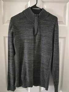 Alfani Pullover Baumwolle Slim Fit High Zip Neck Grau, S - Bild 1 von 5