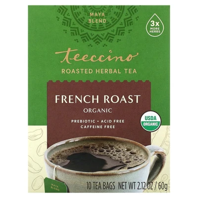 Té de hierbas tostado orgánico, tostado francés, sin cafeína, 10 bolsitas de té, 2,12 oz Foto 1 de 3
