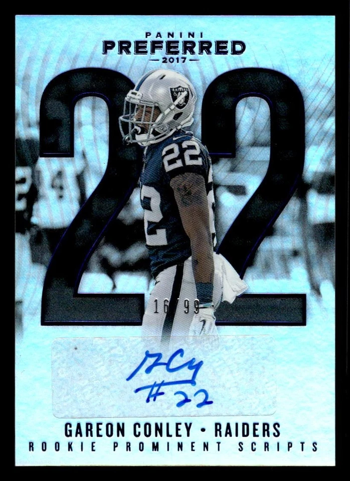 2017 PANINI PREFERRED GAREON CONLEY 272 BLUE AUTOGRAPH 16/99 OAKLAND RAIDERS - Image 1 of 2