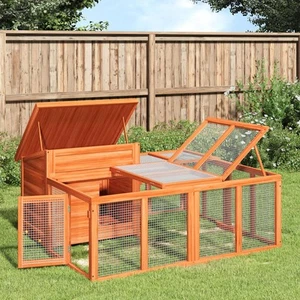Rabbit Hutch Brown Solid pine wood 57.1 x 48.4 x 26.6 in Durable - Picture 1 of 7