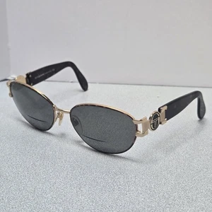 Vintage Sergio Tacchini ST-1056-S Brown Gold Oval Metal Sunglasses Frames Only - Picture 1 of 9