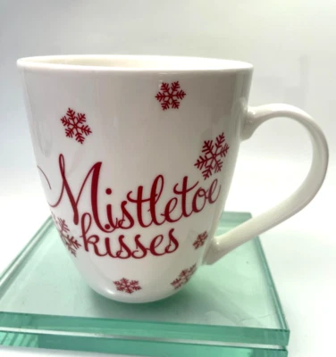 Caneca Pfaltzgraff Natal visco beijos flocos de neve 18 oz copo de férias C73 - Imagem 1 de 4