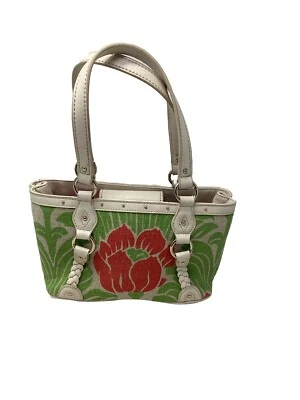 "Bolso de mano vintage Etienne Aigner flor de loto multicolor pequeño 10""x6" Foto 1 de 4