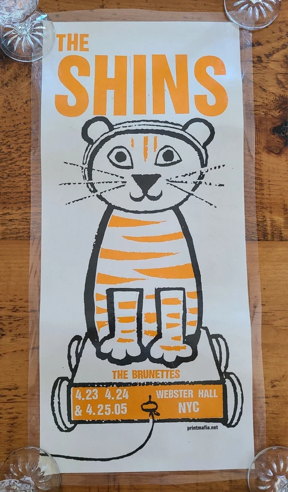 The Shins 2005 Webster Hall NYC Concert Poster w/ The Brunettes NM Laminated - Image 1 of 1