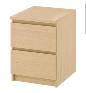Ikea Malm Bedside Drawers - Oak Colour! Set Of 2!! - Picture 1 of 1