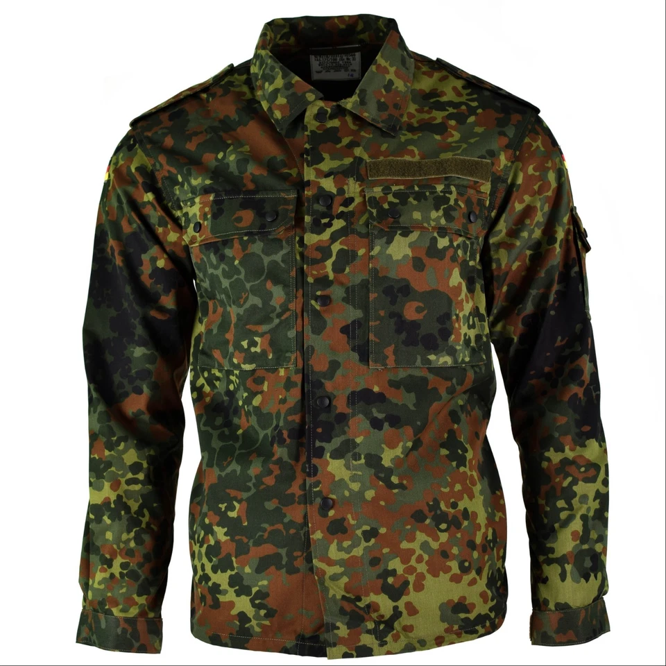 Original GERMAN ARMY SHIRT ZIPPED flecktarn camo tactical combat BW Army issue - Image 1 of 4