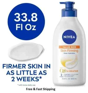 NIVEA Lozione Corpo Rassodante Idratazione Pelle con Q10 e Burro di Karitè, 33,8 Fl Oz - Foto 1 di 5