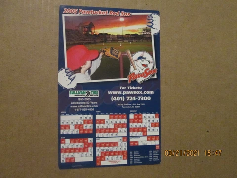 Pawtucket Red Sox Vintage Circa 2005 Team Logo Baseball Magnet Schedule Cover
