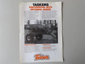 Hoja de anuncio de concesionario Taskers Fertispecial 1983, folleto de tractor agrícola vintage - Imagen 1 de 3