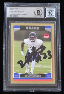 Devin Hester 2006 Topps GOLD #334 Signed Rookie Card HOF RC Auto BGS Beckett 10 - Picture 1 of 5