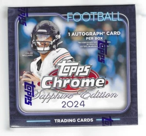 2024 Topps Chrome Football Sapphire Edition Sealed Hobby Box - Picture 1 of 3