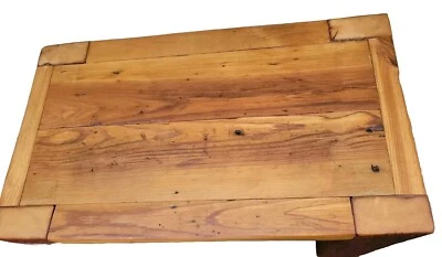  Reclaimed 1880s Barnwood  Small Coffee Table with Shelf - Image 1 of 4