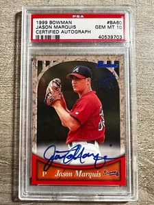 1999 Bowman Auto Blue Jason Marquis #BA60 Auto PSA 10 - Picture 1 of 2