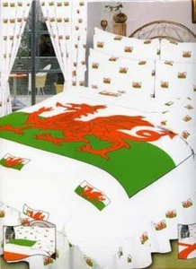 Welsh Dragon Wales SINGLE SIZE Duvet Cover Valance Curtains P/Case Bedding Set - Picture 1 of 1