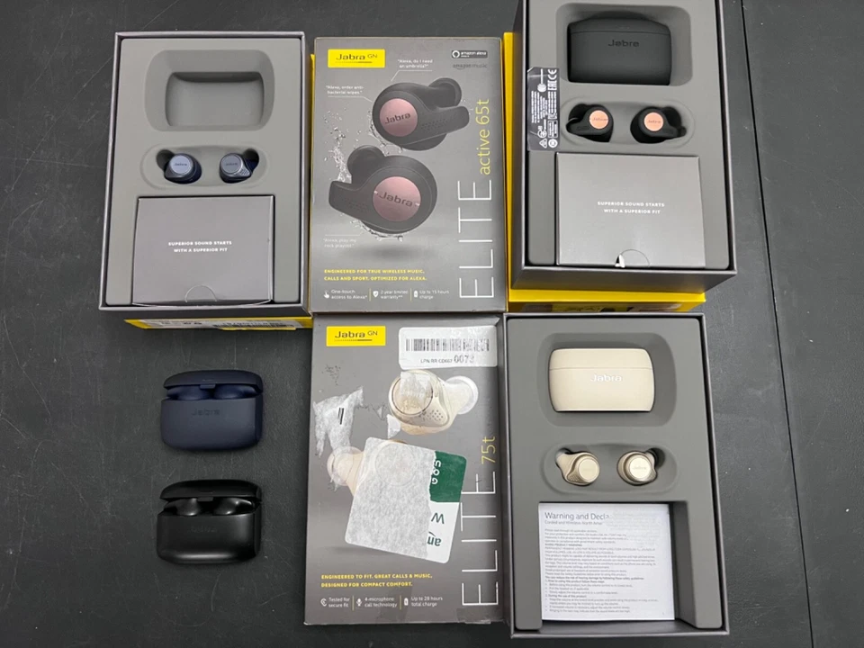 As-is Lot of Defective Jabra Wireless Earbuds Elite 75t 65t - Image 1 of 1