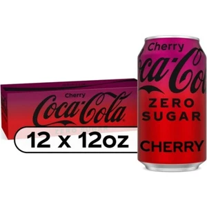 Coca-Cola Zero Sugar Cherry Soda Pop, 12 fl oz, 12 Pack Cans - Picture 1 of 7