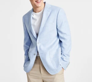 Blazer Abrigo Deportivo Azul Claro Calce Ajustado Suave Elastizado Calce Calce Calce CALVIN KLEIN 36S - Imagen 1 de 4