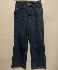 Free Assembly Baggy Jeans Womens  6 Full Wide Straight Pockets Blue Denim NWT - Picture 1 of 18