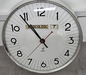 Orologio da Parete Jaz Francese Movimento a Batteria Originale Calendari Vintage - Foto 1 di 18