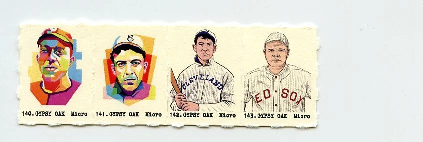 #TN04510 LEON DAY & ADDIE JOSS & NAP LAJOIE Uncut Strip Gumball Cards - Image 1 of 1