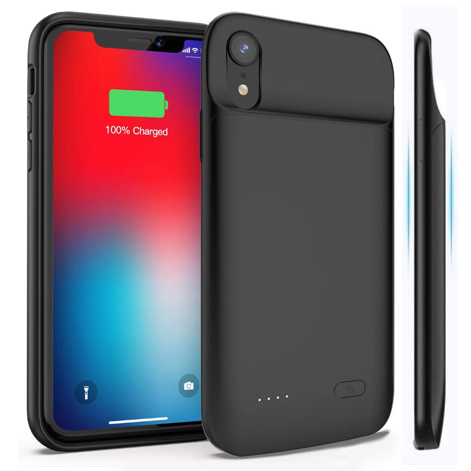 New For iPhone 14 13 12 11 Pro Max XR XS Battery Charger Case Power Bank Cover - Image 1 of 4