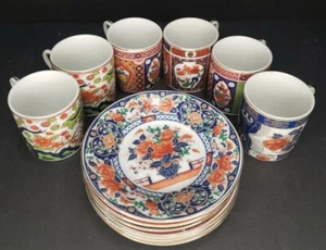 Porzellan Imari, Teeset, Japan, 12 Stck. - 6 Tassen, 6 Untertassen - Bild 1 von 5