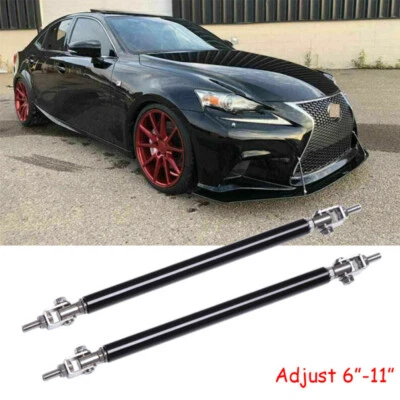 Parachoques delantero ajustable divisor de labios puntal varilla soporte barras negro para Lexus Foto 1 de 4