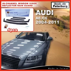 for AUDI A6 /C6 2004-2011 IN-CHANNEL WIND DEFLECTOR 4PCS - Picture 1 of 8